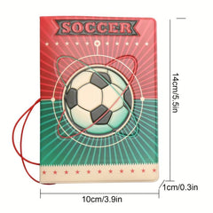 Men's Soccer Pattern ID Holder Passport Cover Multifunctional Bag