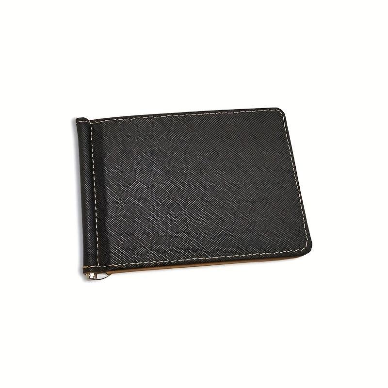 Men's Textured PU Leather Card Holder Wallet Money Clip