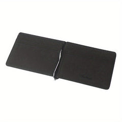 Men's Textured PU Leather Card Holder Wallet Money Clip