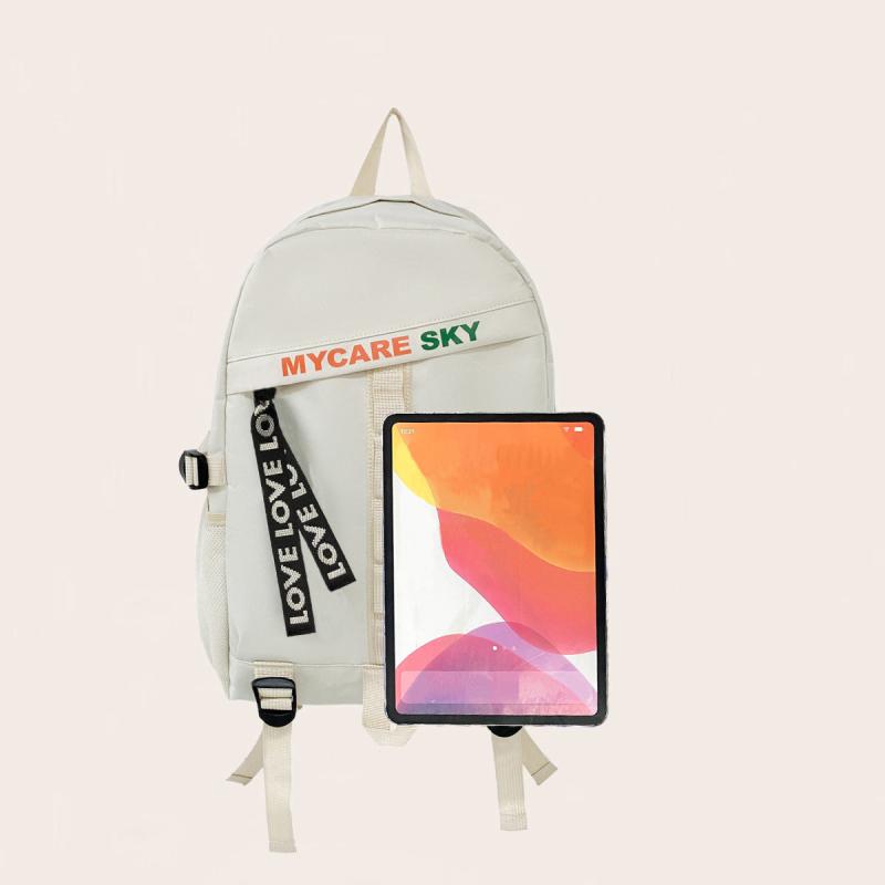 Large Capacity Letter Print Backpack for Travel and Outdoor