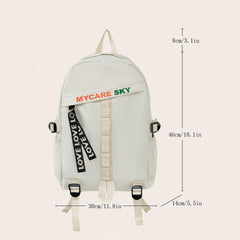 Large Capacity Letter Print Backpack for Travel and Outdoor