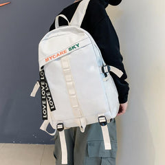 Large Capacity Letter Print Backpack for Travel and Outdoor