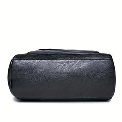 Men's Women's Outdoor Leather Backpack Student Commuter Bag