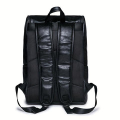 Men's Women's Outdoor Leather Backpack Student Commuter Bag