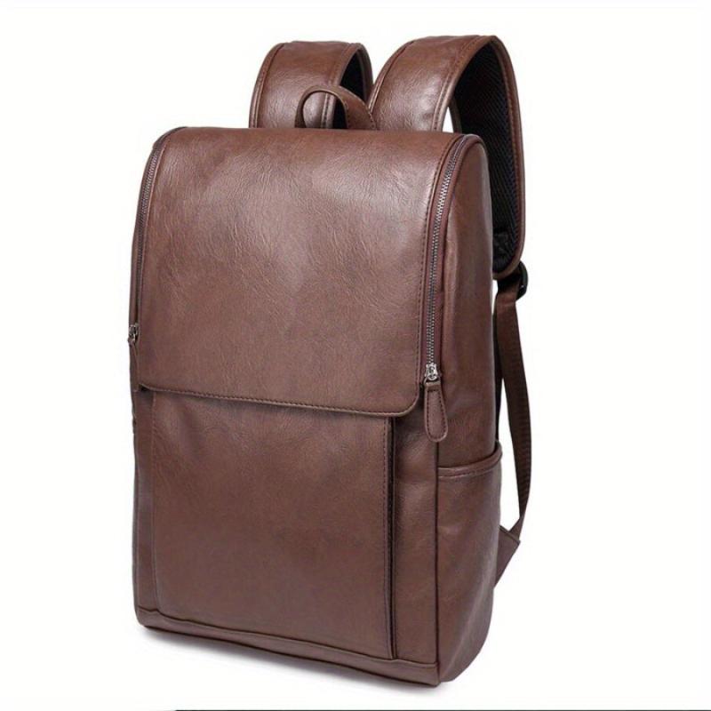 Men's Women's Outdoor Leather Backpack Student Commuter Bag