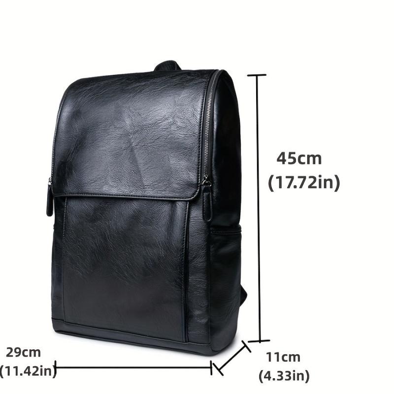 Men's Women's Outdoor Leather Backpack Student Commuter Bag
