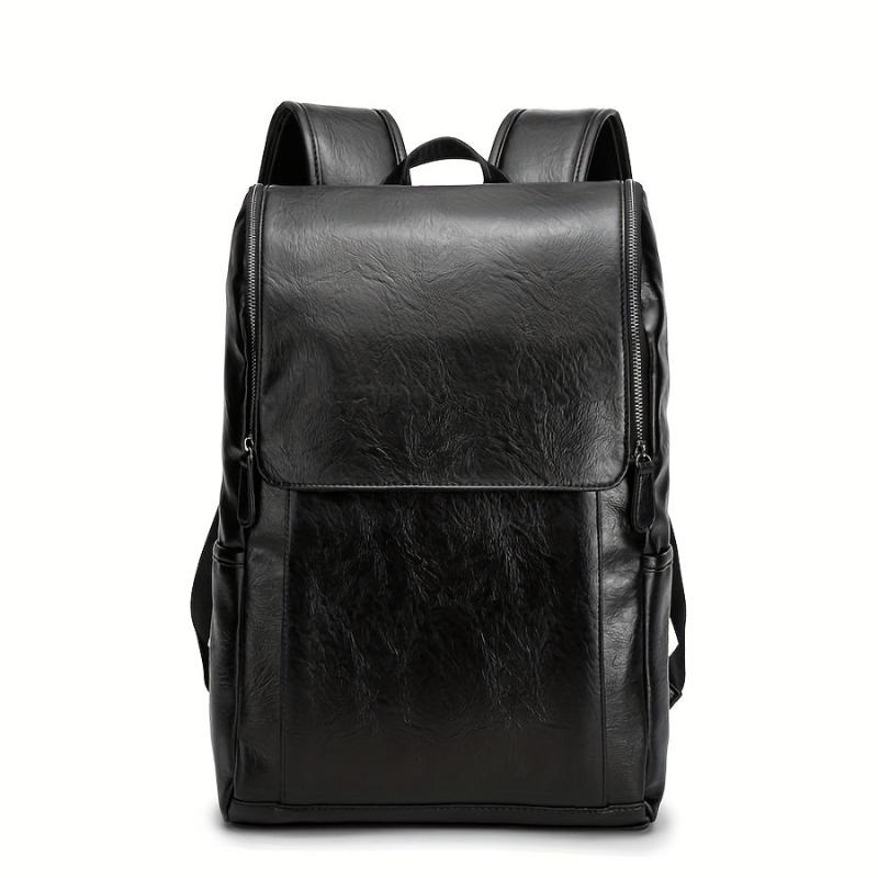 Men's Women's Outdoor Leather Backpack Student Commuter Bag