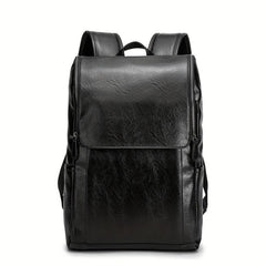 Men's Women's Outdoor Leather Backpack Student Commuter Bag