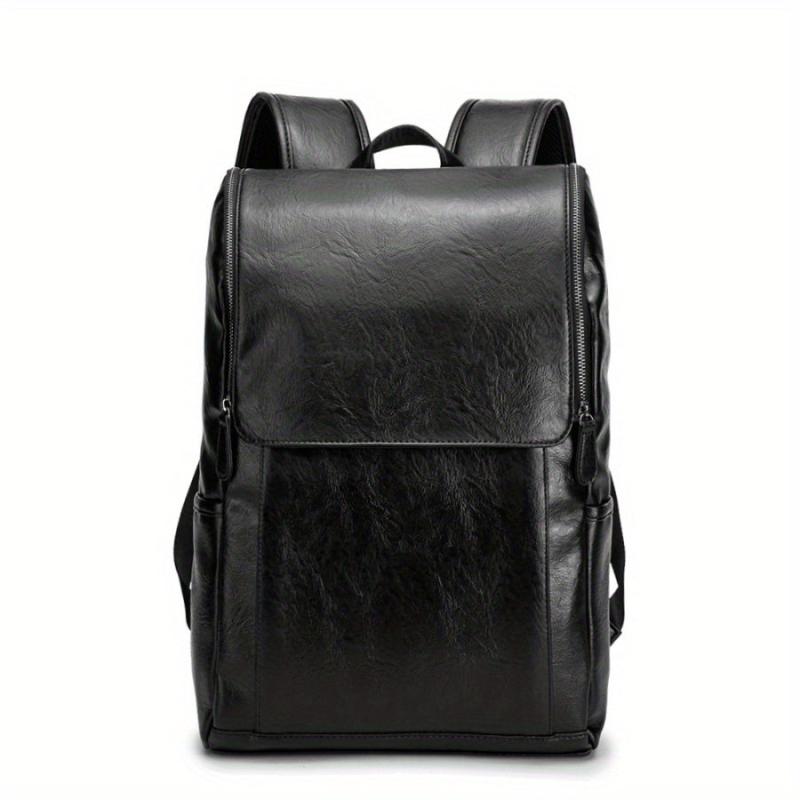 Men's Women's Outdoor Leather Backpack Student Commuter Bag