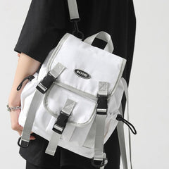 Preppy Style Double Shoulder Bag Student Backpack Plaid Pattern Bag