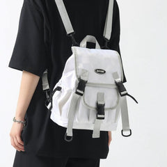 Preppy Style Double Shoulder Bag Student Backpack Plaid Pattern Bag