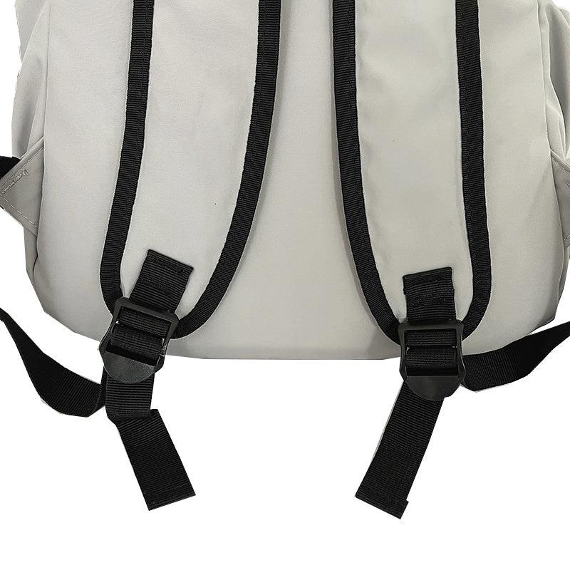Nylon Pleated Solid Double Shoulder School Bag