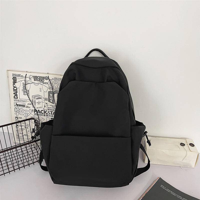 Nylon Pleated Solid Double Shoulder School Bag