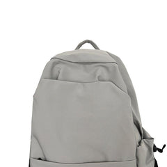 Nylon Pleated Solid Double Shoulder School Bag