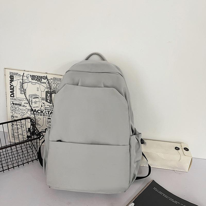 Nylon Pleated Solid Double Shoulder School Bag