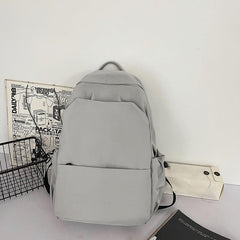 Nylon Pleated Solid Double Shoulder School Bag