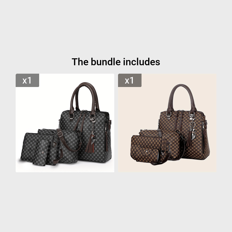 4 Piece Set Business Briefcase Summer Women's Shoulder Bag