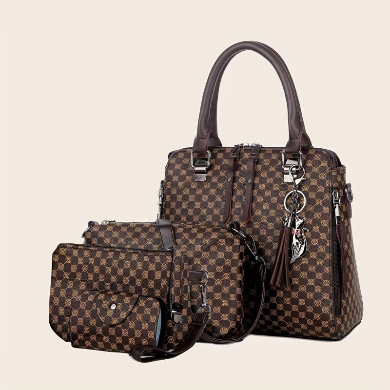 4 Piece Set Business Briefcase Summer Women's Shoulder Bag