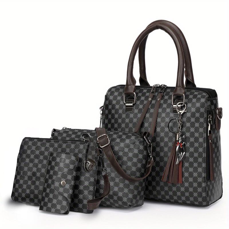 4 Piece Set Business Briefcase Summer Women's Shoulder Bag