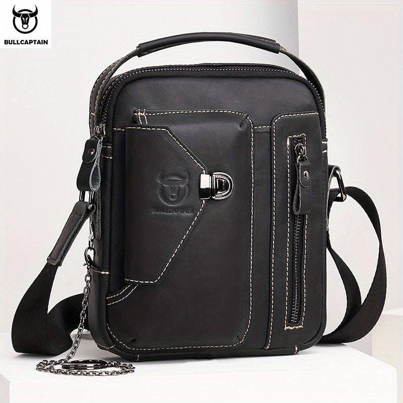 BULLCAPTAIN Leather Shoulder Bag Crossbody Satchel for Men