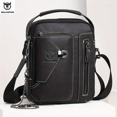 BULLCAPTAIN Leather Shoulder Bag Crossbody Satchel for Men