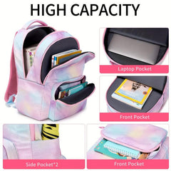 Girls Gradients Laptop Schoolbag Middle School Backpack