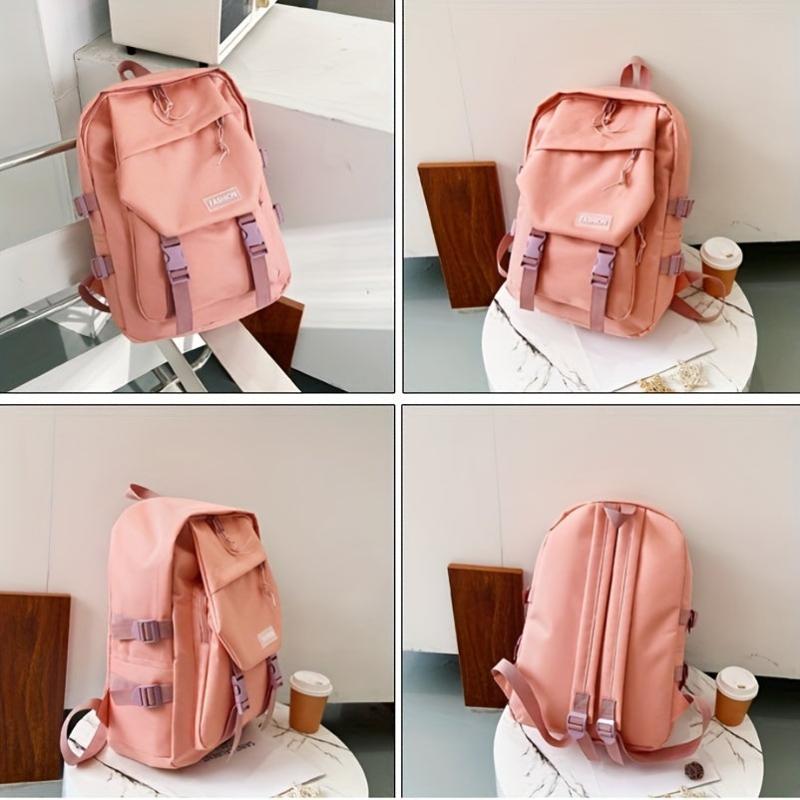 Large Capacity Students Backpack Canvas Schoolbag Solid Bag For Men