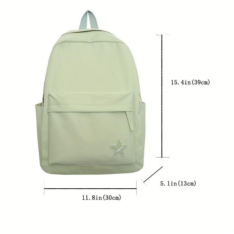 Solid Nylon Backpack Large Capacity Schoolbag Lightweight Causal Bag