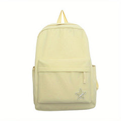 Solid Nylon Backpack Large Capacity Schoolbag Lightweight Causal Bag