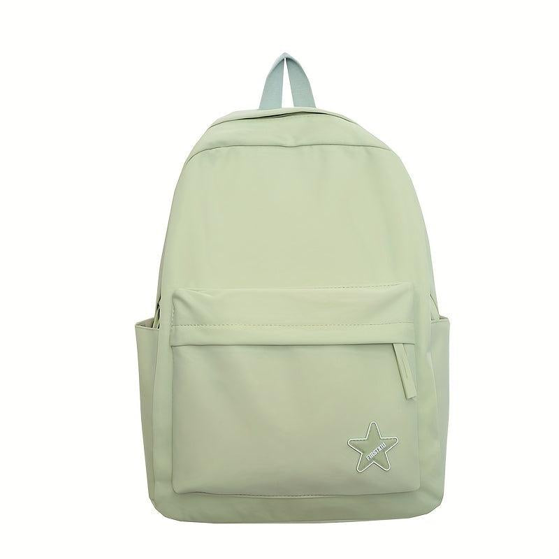 Solid Nylon Backpack Large Capacity Schoolbag Lightweight Causal Bag