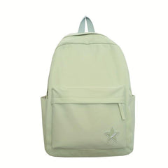 Solid Nylon Backpack Large Capacity Schoolbag Lightweight Causal Bag