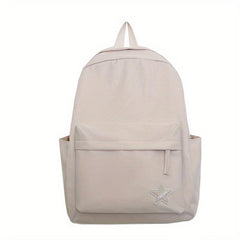 Solid Nylon Backpack Large Capacity Schoolbag Lightweight Causal Bag