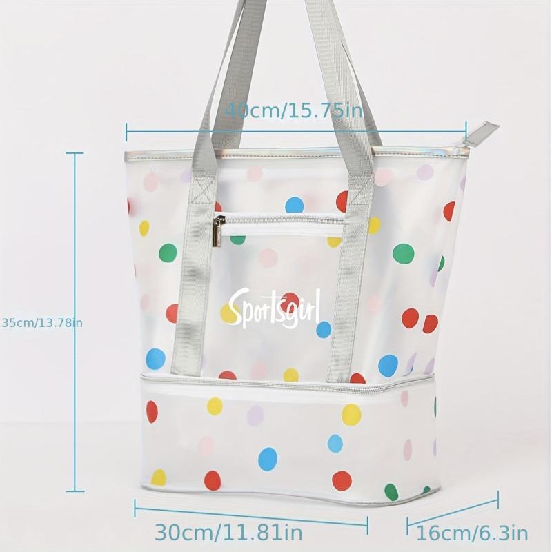 Polka Dot Beach Toiletry Bag Frosted Transparent Storage Large Capacity