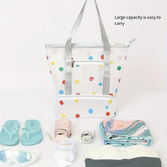 Polka Dot Beach Toiletry Bag Frosted Transparent Storage Large Capacity