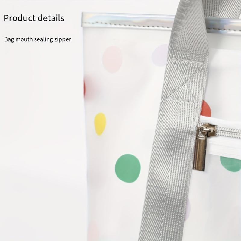Polka Dot Beach Toiletry Bag Frosted Transparent Storage Large Capacity