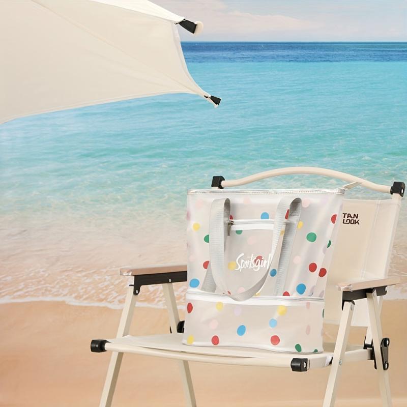 Polka Dot Beach Toiletry Bag Frosted Transparent Storage Large Capacity