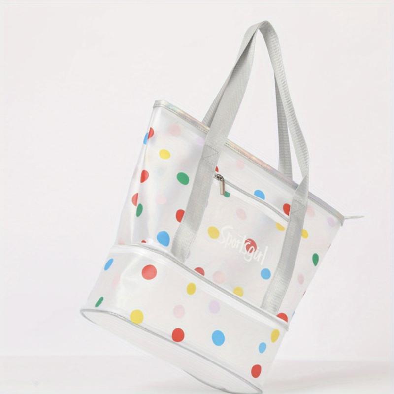 Polka Dot Beach Toiletry Bag Frosted Transparent Storage Large Capacity