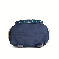 Sailboat Print Backpack Drawstring Casual Outdoor Travel Bag
