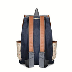 Sailboat Print Backpack Drawstring Casual Outdoor Travel Bag