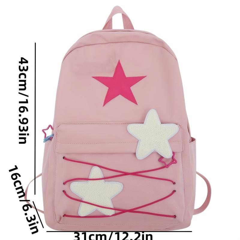 Casual Star Pattern Backpack Student Travel Large Capacity Adjustable Straps