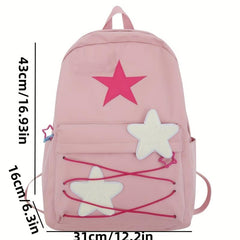 Casual Star Pattern Backpack Student Travel Large Capacity Adjustable Straps