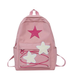 Casual Star Pattern Backpack Student Travel Large Capacity Adjustable Straps