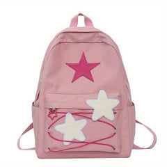 Casual Star Pattern Backpack Student Travel Large Capacity Adjustable Straps