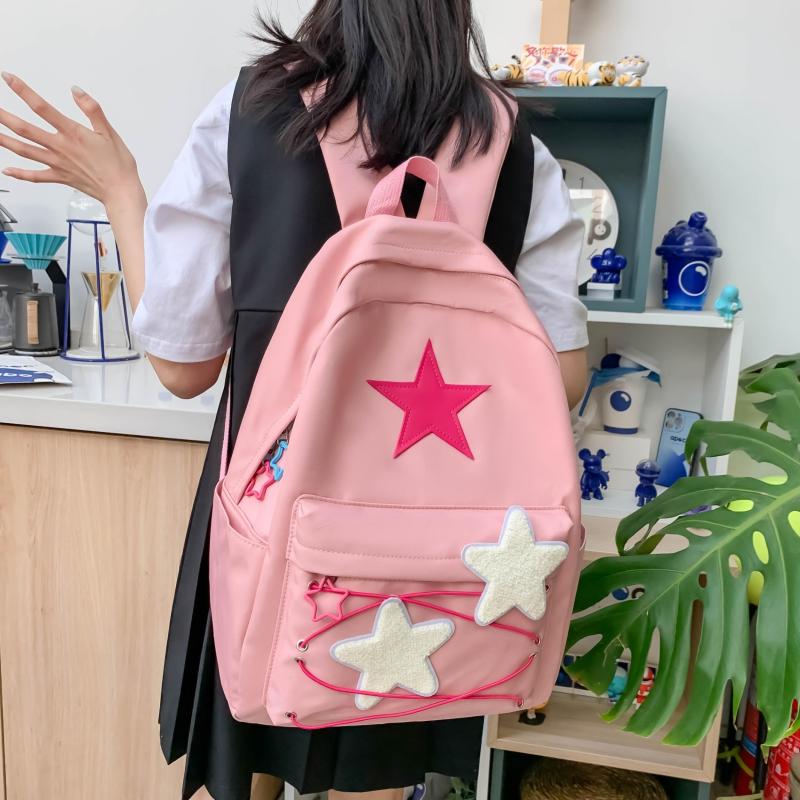 Casual Star Pattern Backpack Student Travel Large Capacity Adjustable Straps