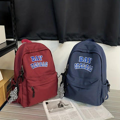 Letter Print Backpack Large Capacity Casual Backpack School Bag