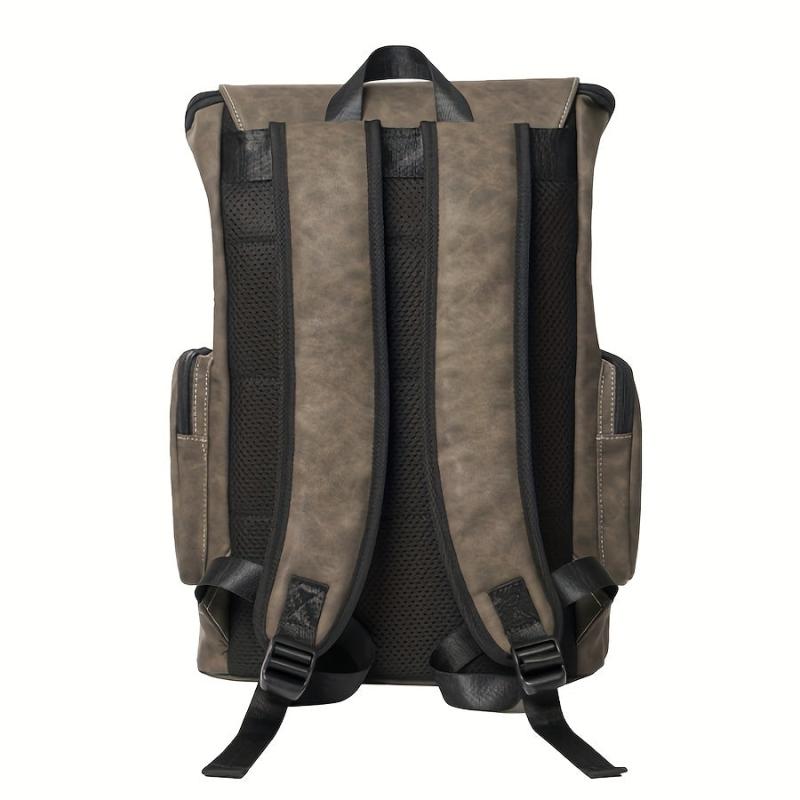Men's High PU Backpack Computer Backpack Large Capacity Travel Backpack