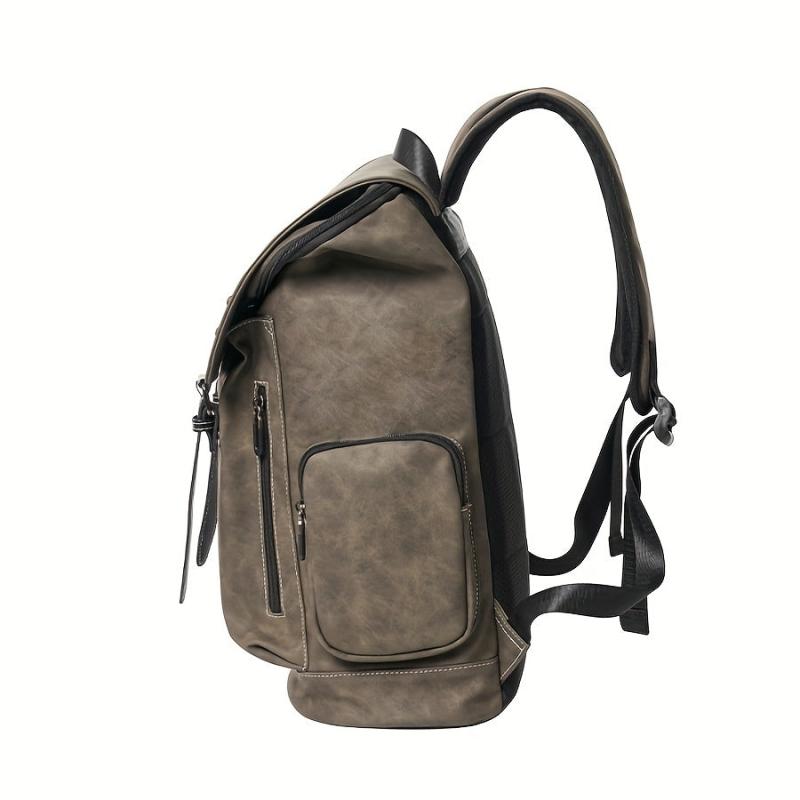 Men's High PU Backpack Computer Backpack Large Capacity Travel Backpack