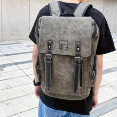 Men's High PU Backpack Computer Backpack Large Capacity Travel Backpack