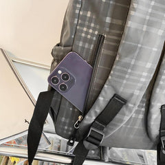 Plaid Backpack Large Capacity Casual Business Travel Backpack