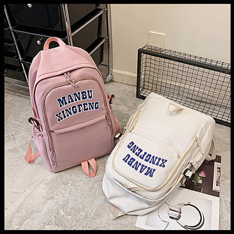 Student College Canvas Letter Backpack